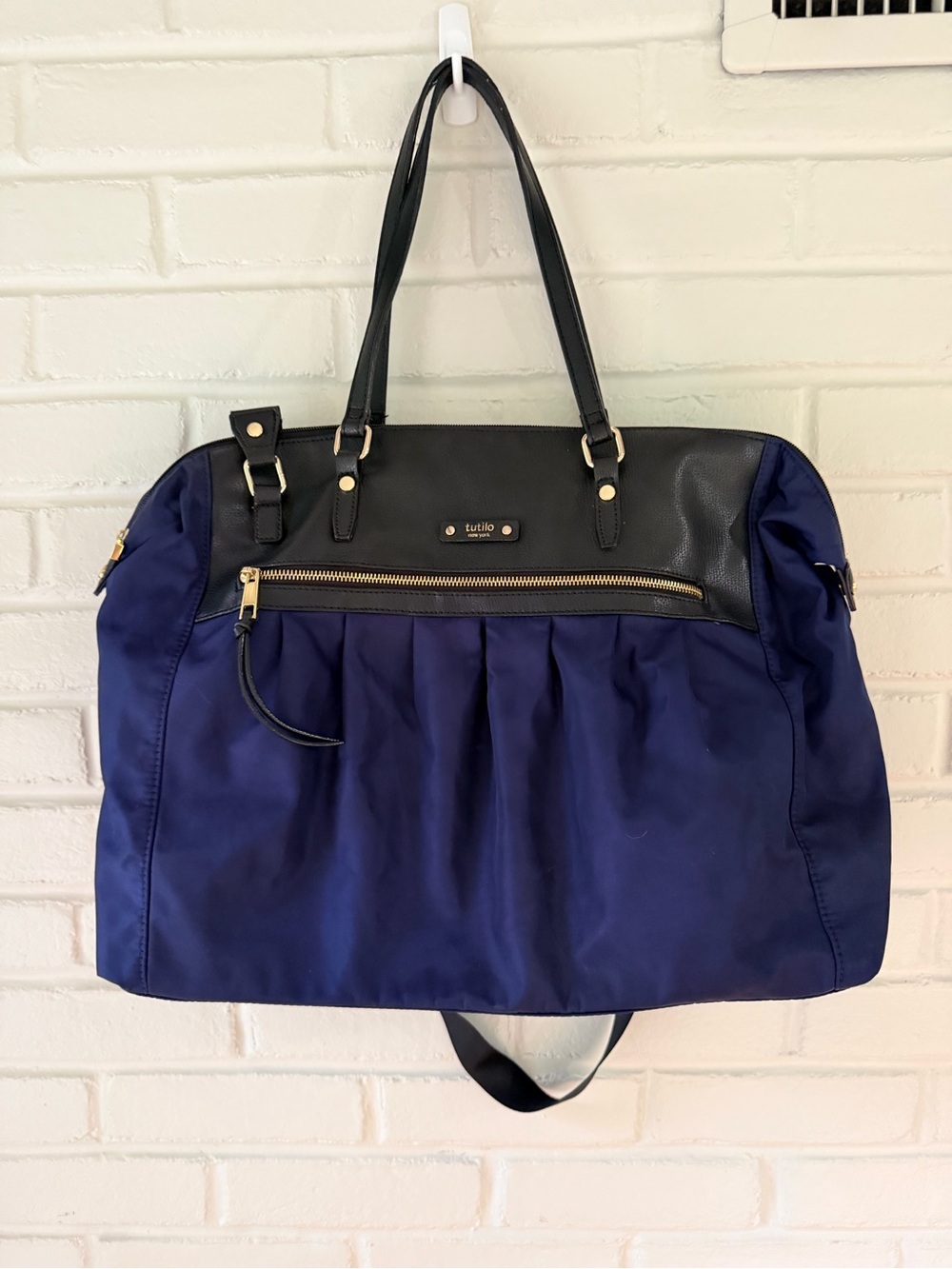 Tutilo Satin and Leather Laptop Bag